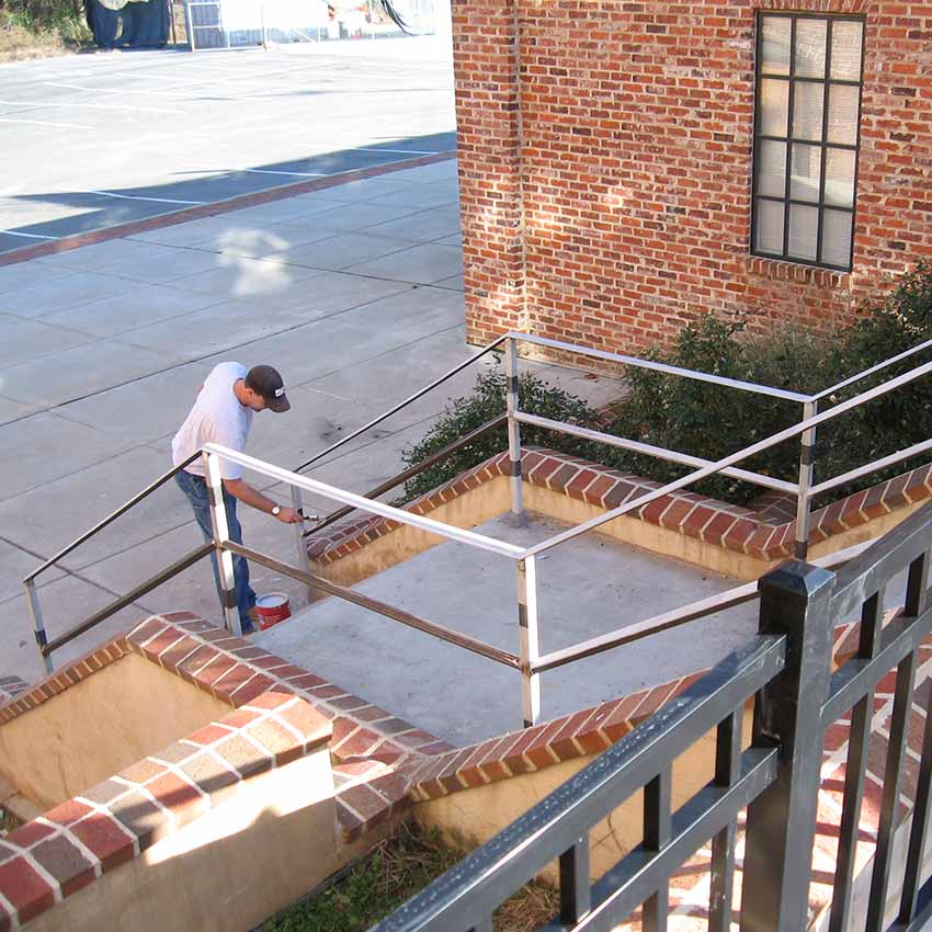 fabricated-rail-fence Fabricated rail fence for stairs