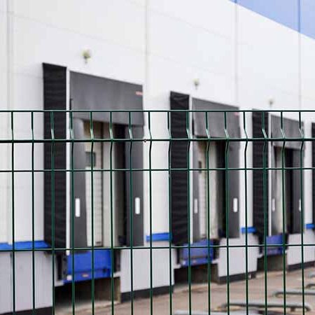 insert-wire-fence-at-loading-dock Wire fence around the loading dock